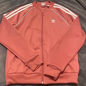 addidas rose pink track jacket size-S barley been warn and good quality
